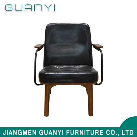 Fashionable American Wooden Leg Leather Dining Chairs