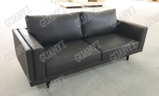 Modern Simple Leather Hotel Furniture Loveseat Sofa