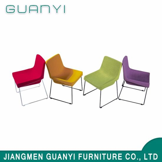 Modern Colorful Fabric Metal Steel Leg Dining Room Chair