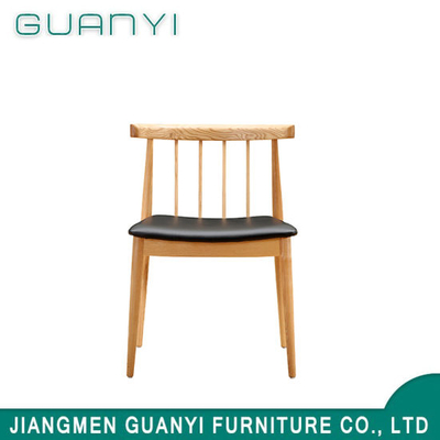 2019 Modern Low Back Wooden PU Seat Chair Dining Chair