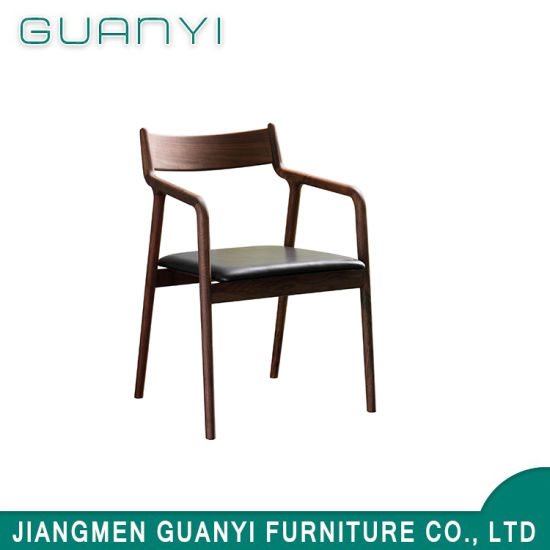 2019 Modern Black PU Wooden Home Furniture Hotel Dining Chair