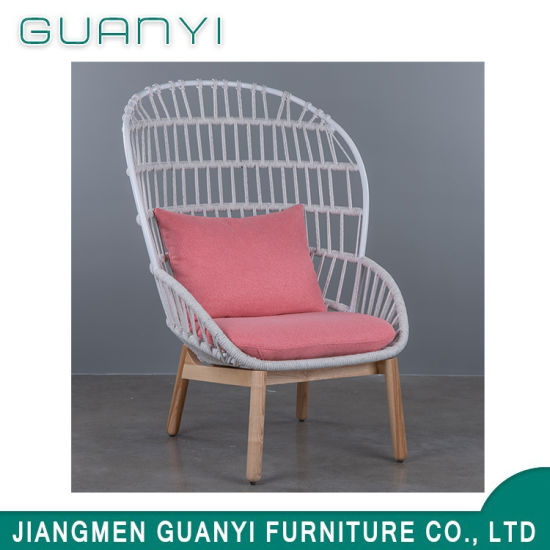 2019 Wooden Cotton Rope Hotel Furniture Leisure Armchair