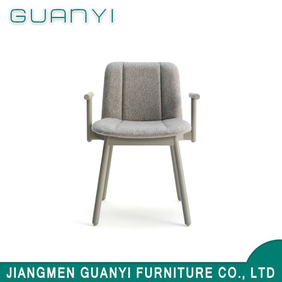 Simple Design High Back Fabric Cushion Armrest Chair