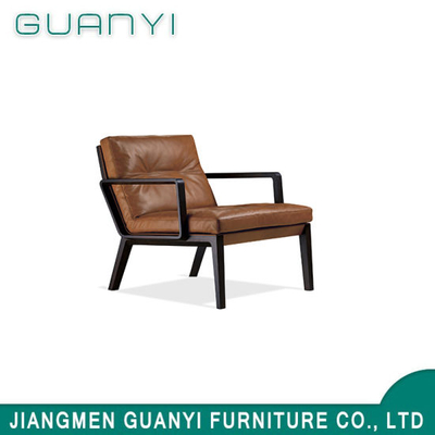 Modern Solid Ash Wood Frame PU Seat Leisure Chair for Home Hotel Use
