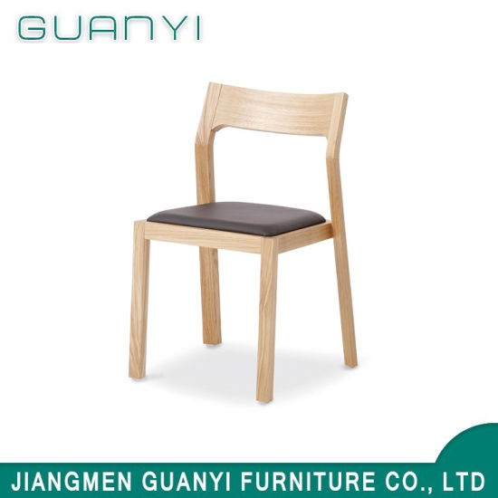 2019 Modern Fashion Wooden PU Leather Hotel Dining Chair