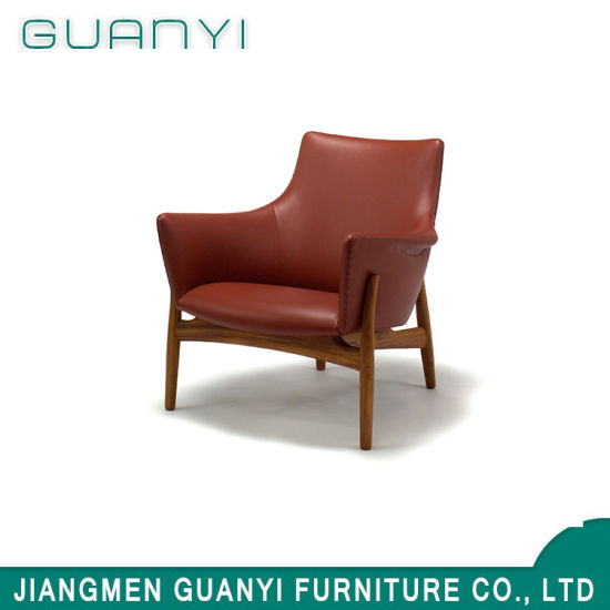 Modern Luxury Wooden Leather Leisure Armchair