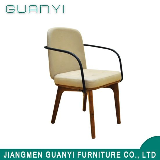 Classic Design Wooden Frame Restaurant Leather Chair