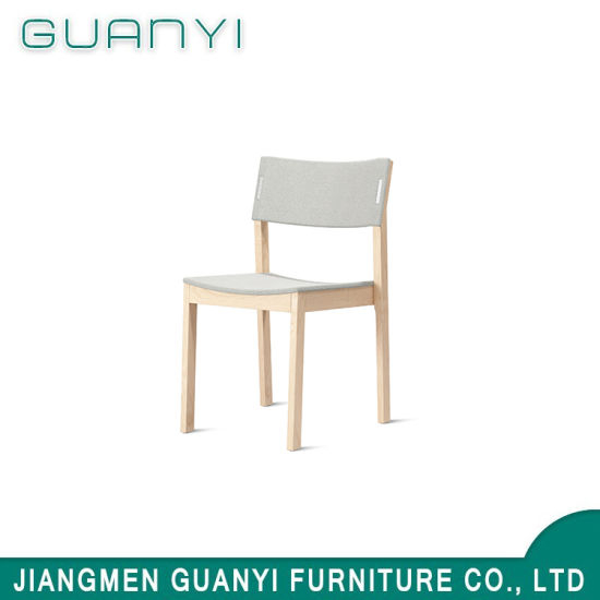White Simple Design Wooden Leg Dining Chair