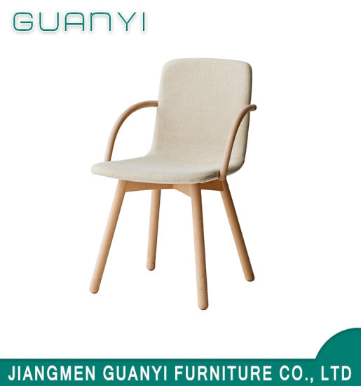 Natural Ash Wood Armrest Furniture Dining Chair