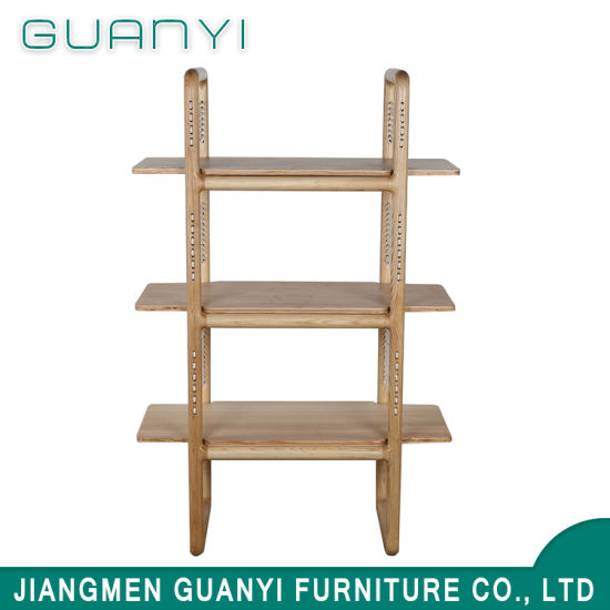 Nodic Style Soild Wood Three-Tie Furniture Living Room Storage Rack