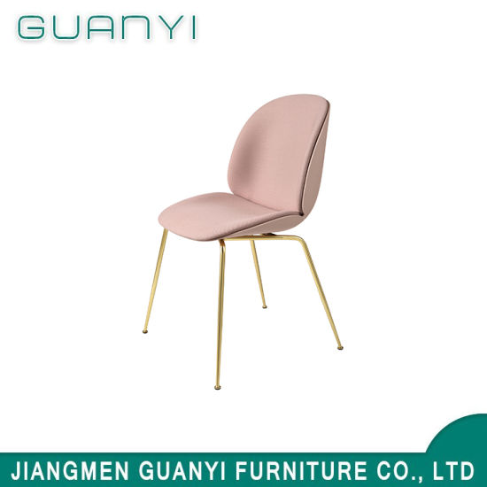 2018 Pink High Back Soft Foam Seat with Metal Leg Dining Chair