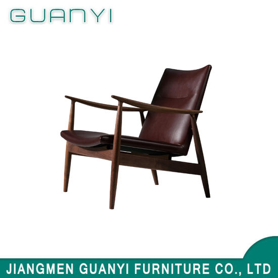 2018 PU Leather Wooden Base Armchair Living Room Hotel Furniture