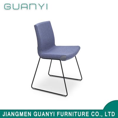 Modern Stable Metal Leg Fabric Seat Dining Chair